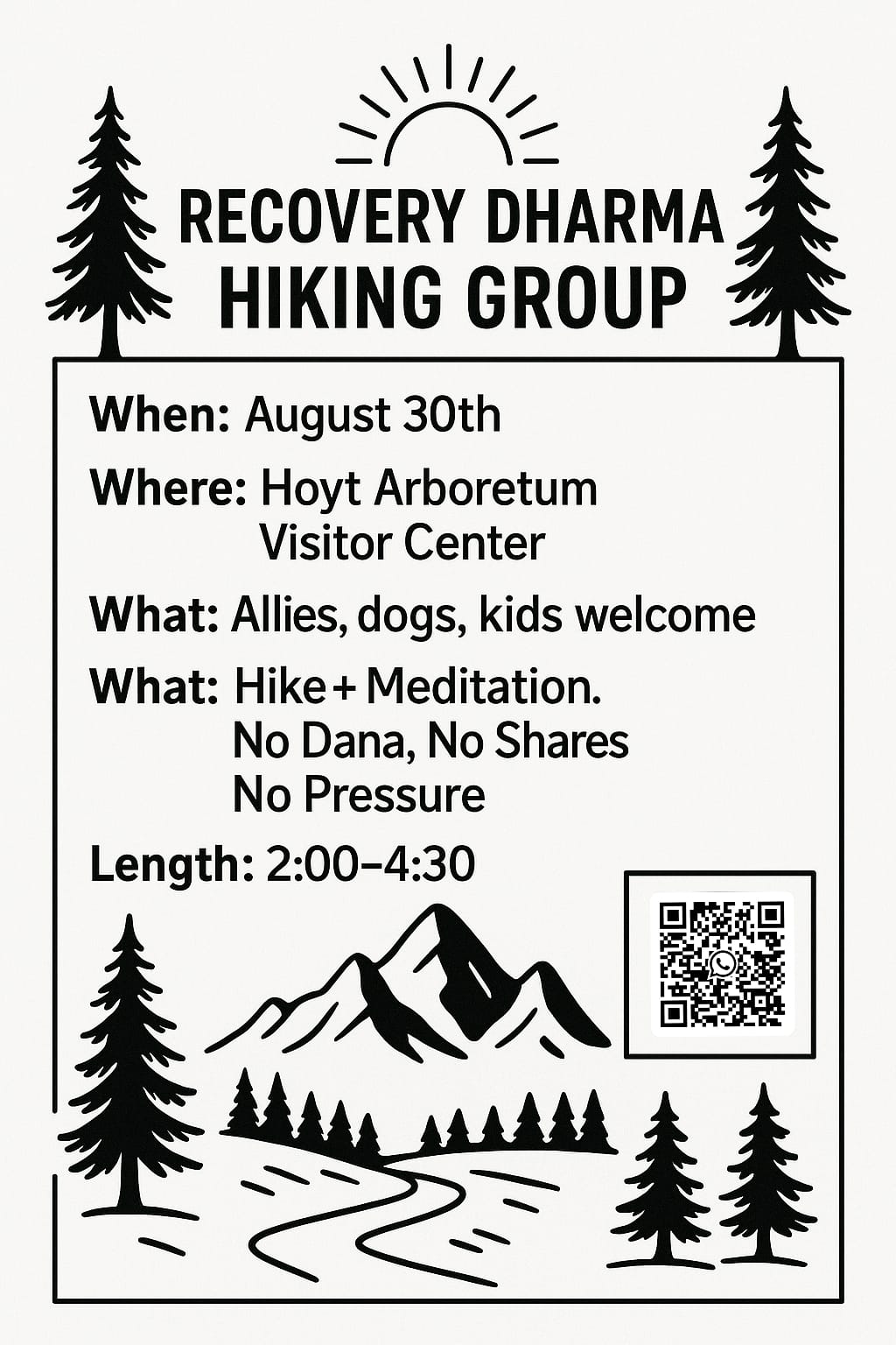 Hiking Group: Saturday, August 30th, 2:00 p.m.